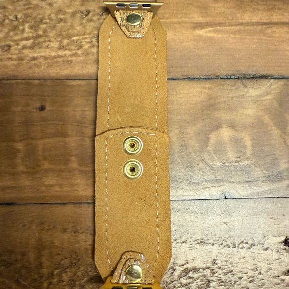 Upcycled Gold and tan bow band made by Spark’l Bands - Picture 3 of 3